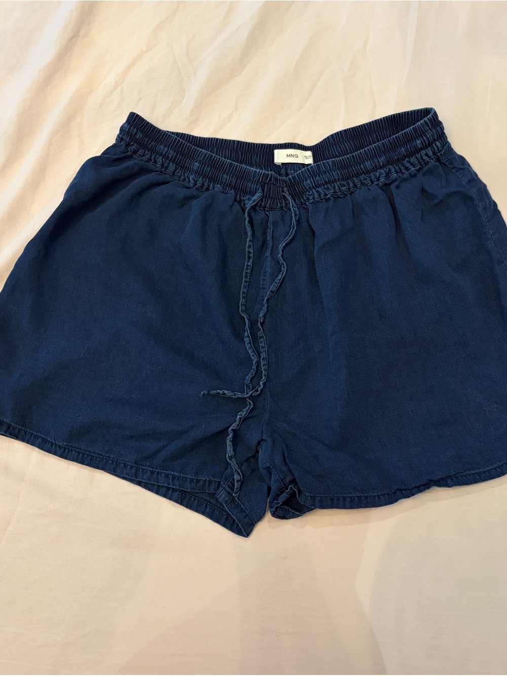Mango Dark Navy Drawstring Athletic Shorts
